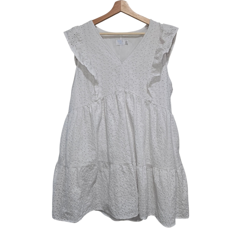 Time and Tru White Eyelet Ruffle Sundress